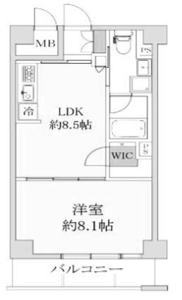 ベルドゥムール扇大橋II(1LDK/2階)の間取り写真