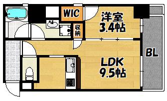 イーストレジデンス(1LDK/7階)の間取り写真