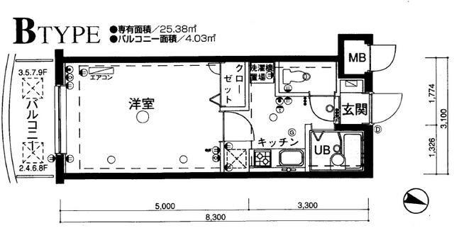 菱和パレス東十条駅前(1K/3階)の間取り写真