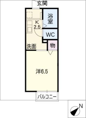 サンビレッジ(1K/1階)の間取り写真