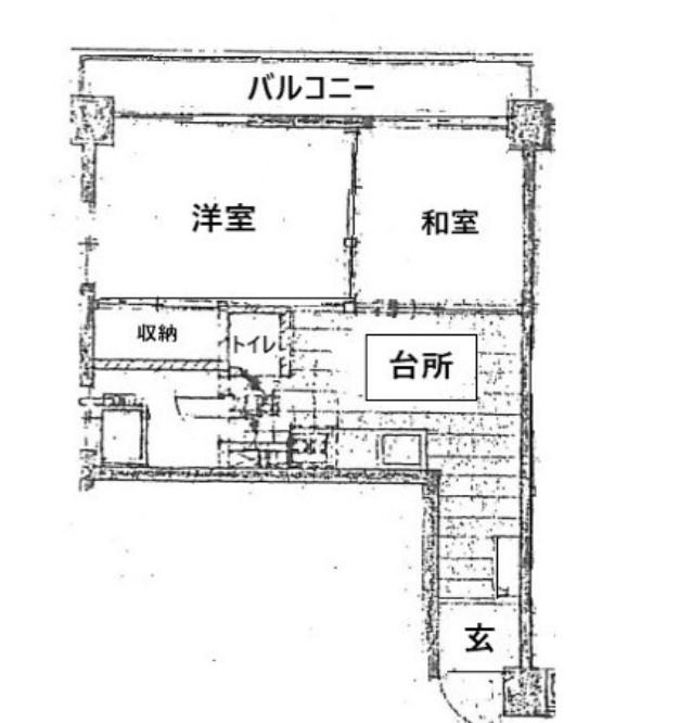 平沢松戸荘(2DK/7階)の間取り写真