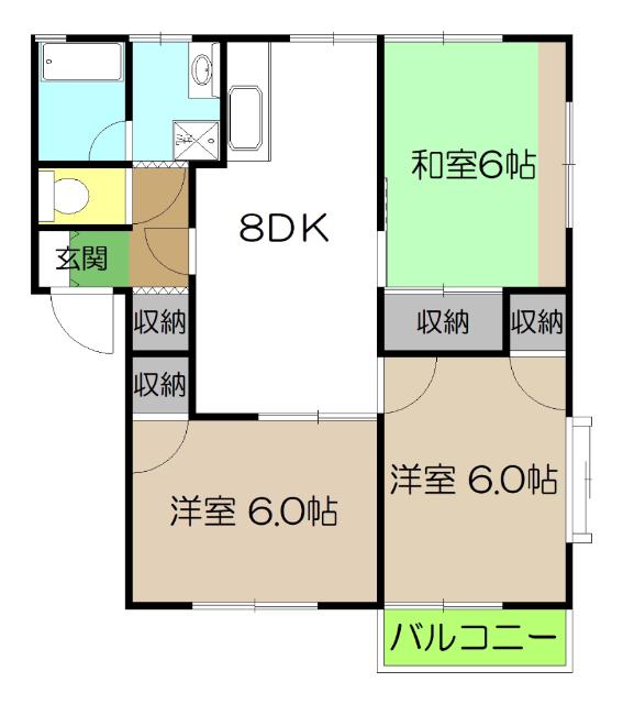 メゾンド藤(3DK/2階)の間取り写真