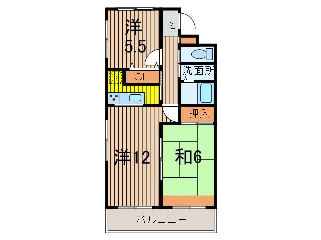 カーサ丸幸(2LDK/2階)の間取り写真