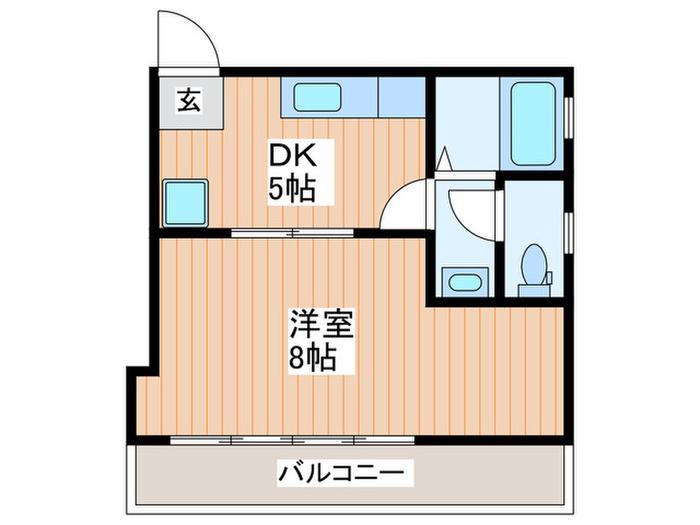 清水マンション第1(1DK/2階)の間取り写真