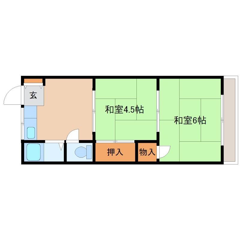 第二銀栄マンション(2DK/3階)の間取り写真