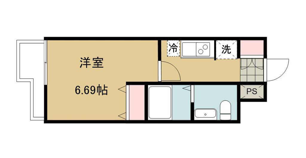 N-STAGE NISHITOKOROZAWA EKIMAE(1K/13階)の間取り写真