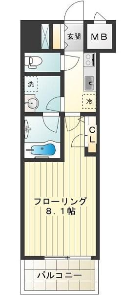 シャーメゾンステージ日野(1K/2階)の間取り写真