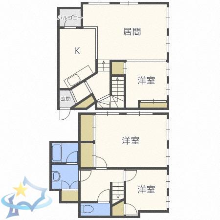 瀬比亜館神宮前(3LDK/2階)の間取り写真