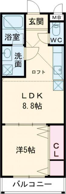 フローラ河内長野(1LDK/2階)の間取り写真