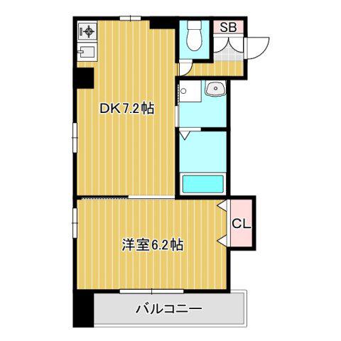 グランメゾン(1DK/2階)の間取り写真