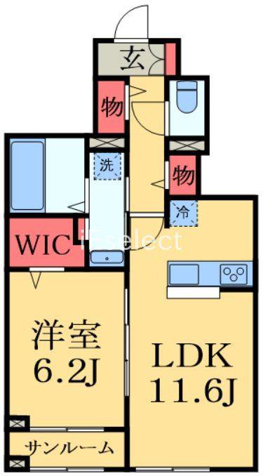 メゾン・ド・リュミエールIII(1LDK/1階)の間取り写真