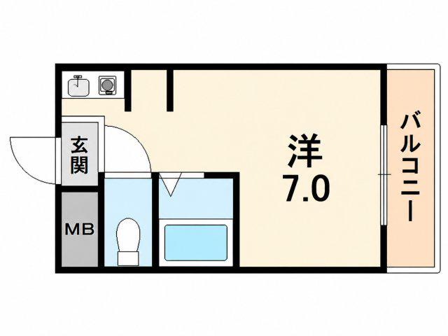 CRASIS苦楽園プラザ(ワンルーム/3階)の間取り写真