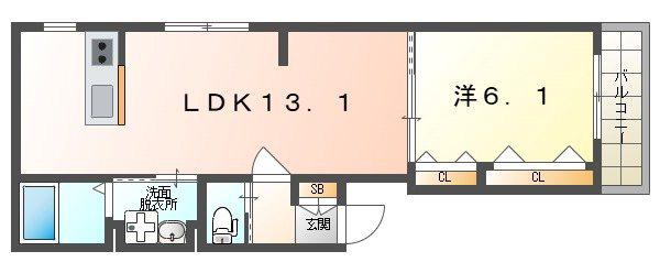 CIEL COURT(1LDK/1階)の間取り写真