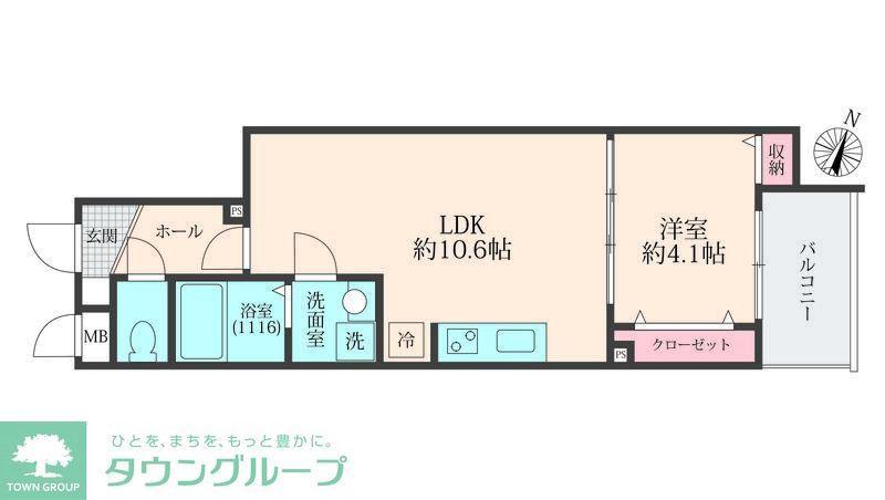 ミリアビタ習志野駅前(1LDK/3階)の間取り写真