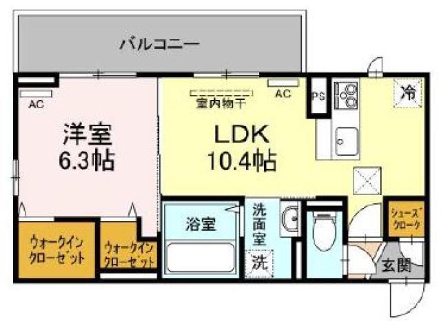 シャルマン上吉野(1LDK/1階)の間取り写真