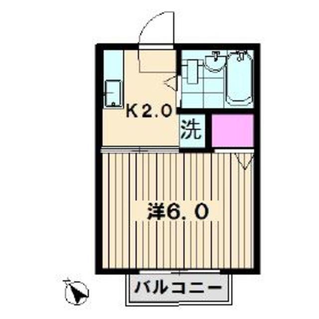 シティハイムケネス(1K/2階)の間取り写真