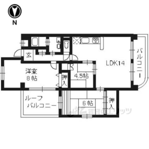 グランビア京都(3LDK/5階)の間取り写真