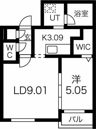 ガイアールS8(1LDK/5階)の間取り写真
