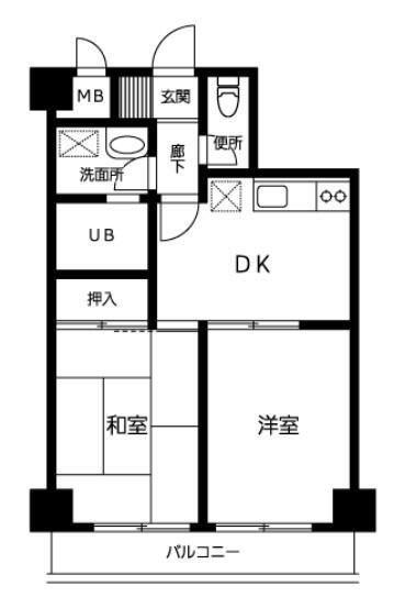 デルックス山吹神楽坂(2DK/9階)の間取り写真