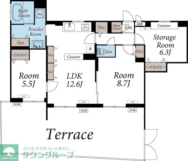 AVENIR(2SLDK/1階)の間取り写真