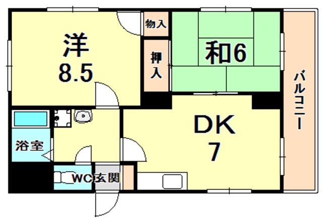 ドミール雲正(2DK/3階)の間取り写真