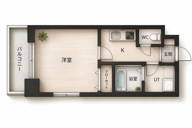 ボヌール新栄(1K/4階)の間取り写真