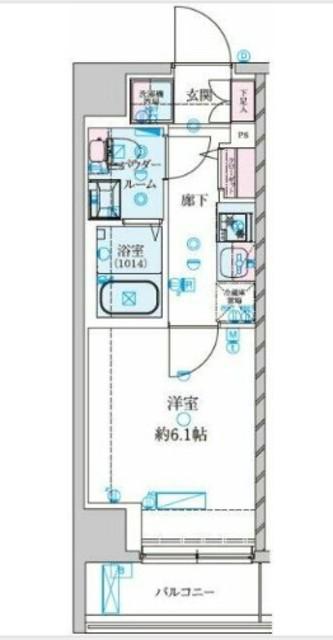 GENOVIA南鳩ヶ谷(1K/6階)の間取り写真