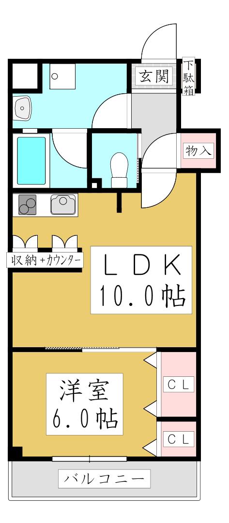 クールコクテル(1LDK/2階)の間取り写真