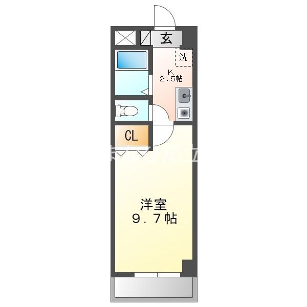 A・CITY日の出(1K/3階)の間取り写真