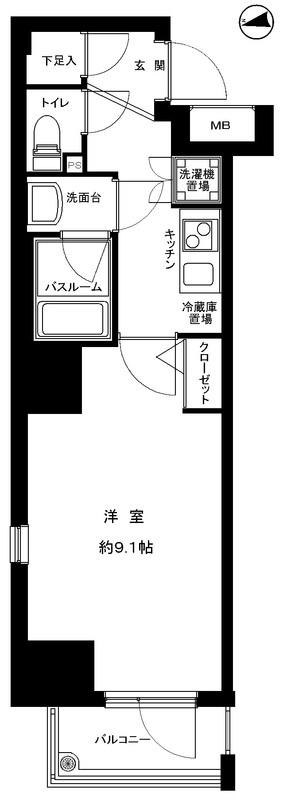 グランフォース秋葉原(1K/3階)の間取り写真