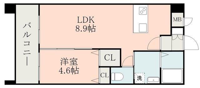 S-FORT平成けやき通(1LDK/6階)の間取り写真