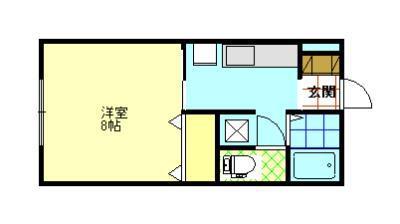 モアメーム東通(1K/2階)の間取り写真