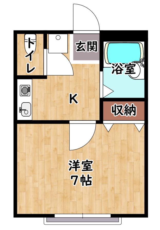 プロミネンスNK(1K/1階)の間取り写真