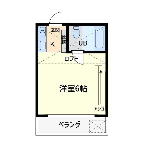 シティハウス高根木戸(ワンルーム/2階)の間取り写真