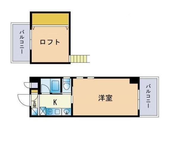 テングッド片江(1K/5階)の間取り写真