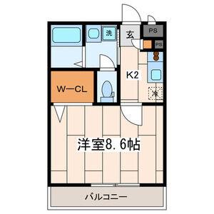 トレビナ淵野辺(1K/3階)の間取り写真