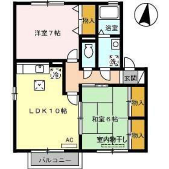 シェソワ A棟(2LDK/1階)の間取り写真