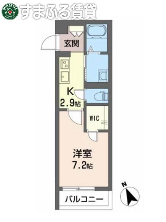 ブルーシャインMJ(1K/3階)の間取り写真