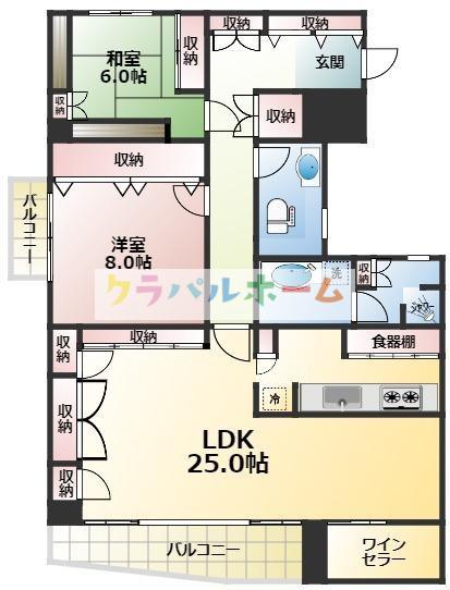 ダイアパレス新大阪(2LDK/8階)の間取り写真