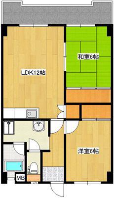 日下部ビル(2LDK/1階)の間取り写真