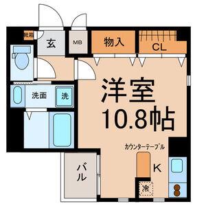 鳥居西アベニュー(ワンルーム/3階)の間取り写真