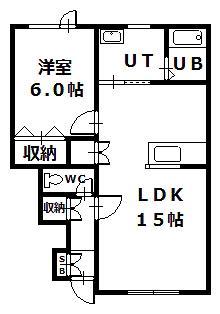 ル・レーヴ(1LDK/1階)の間取り写真
