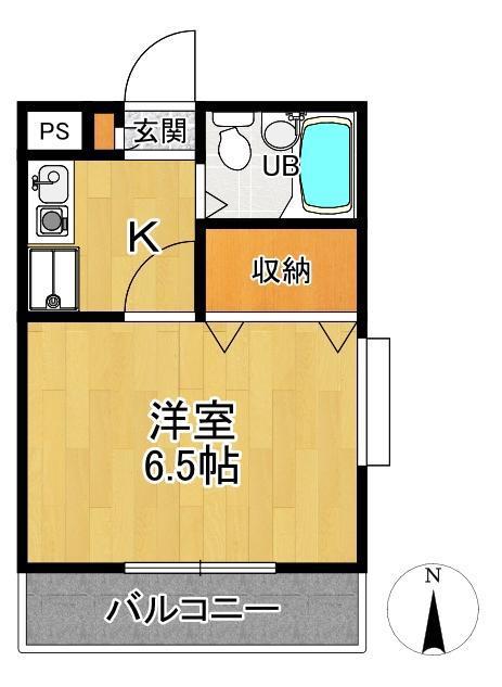 カーサカリート(1K/2階)の間取り写真
