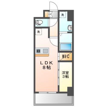 メイクスアート浄心(1LDK/4階)の間取り写真