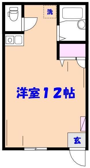 菅野マンション(ワンルーム/1階)の間取り写真