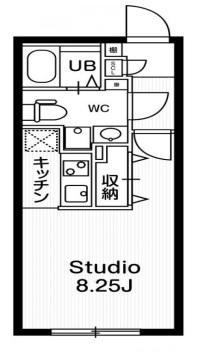パセオ文京茗荷谷(ワンルーム/1階)の間取り写真