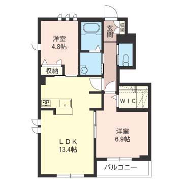 グランメゾン(2LDK/1階)の間取り写真