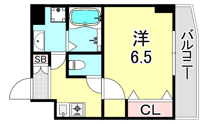 ルナメゾン芦屋(1K/1階)の間取り写真
