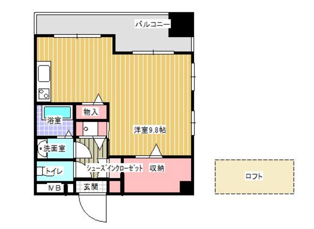 セントラルポート(1K/4階)の間取り写真