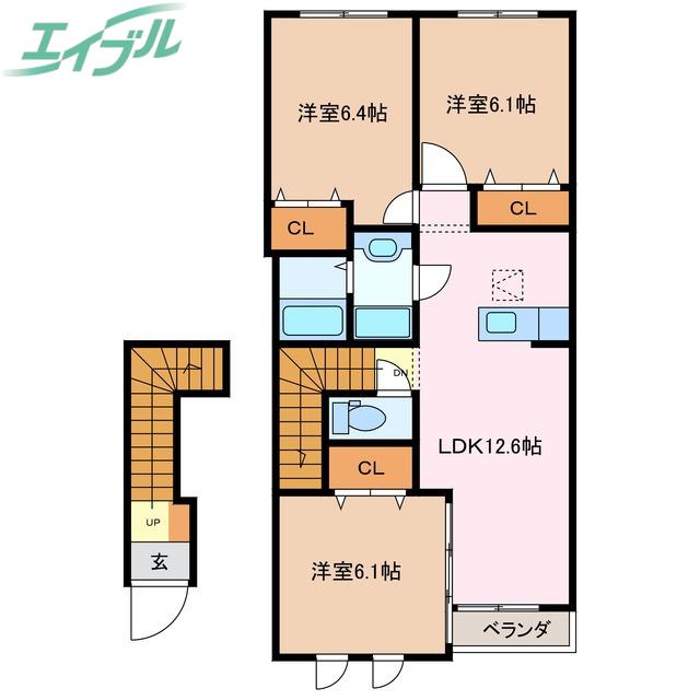 メゾン・プラージュ(3LDK/2階)の間取り写真